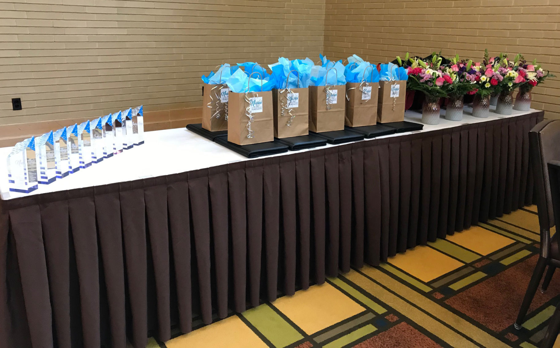 Nurses received trophy and gifts from participating sponsors